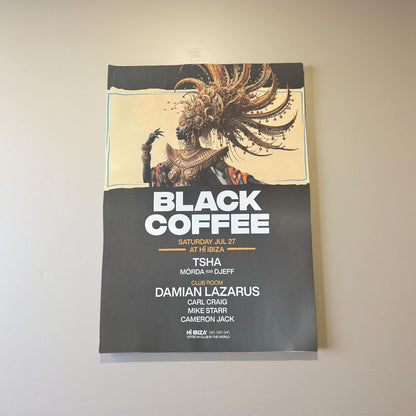 Black Coffee ~ Genuine Ibiza Framed Dj Artwork | Hi Ibiza | A3 Luxury Black Frame