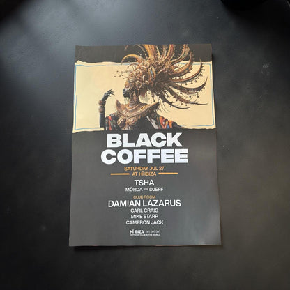 Black Coffee ~ Genuine Ibiza Framed Dj Artwork | Hi Ibiza | A3 Luxury Black Frame