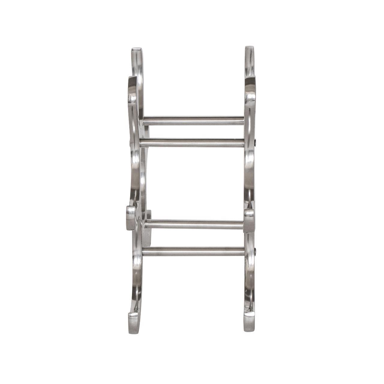 6 Bottle Wine Rack Holder Solid Cast | Wine | Champagne Storage Antique Brass | Polished Aluminium | Matt Black | Black Copper