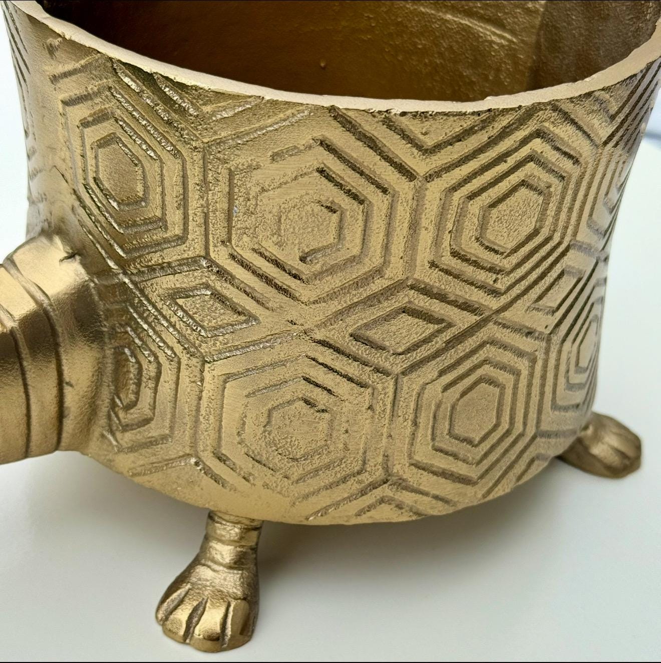 Turtoise Solid Cast Brass Metal Planter Pot