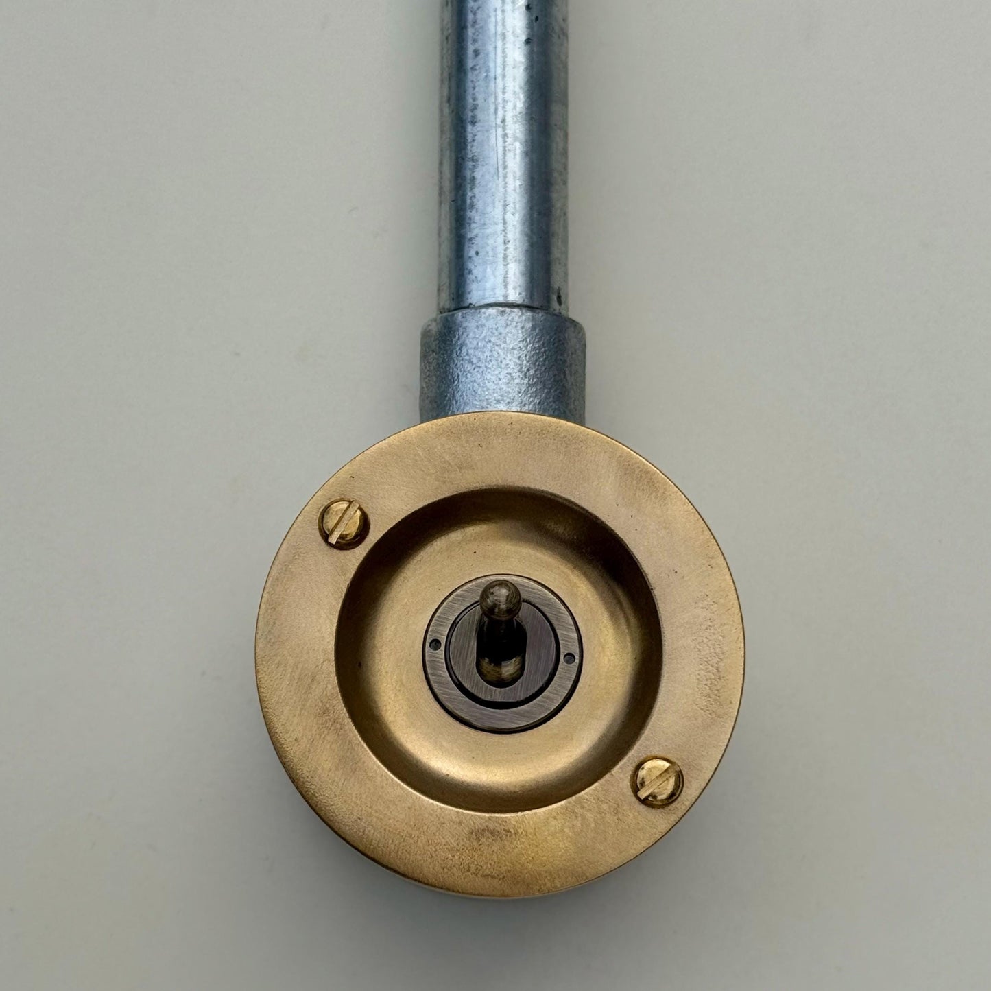 Single Gang Solid Raw Brass Cast Conduit Metal Light Switch Industrial 2 Way - Vintage Crabtree Style