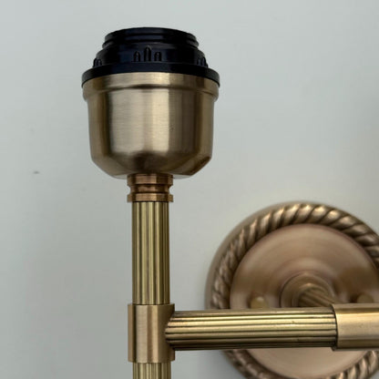 Felbrigg ~ Double Antique Brass Wall Sconce Industrial Vintage Light