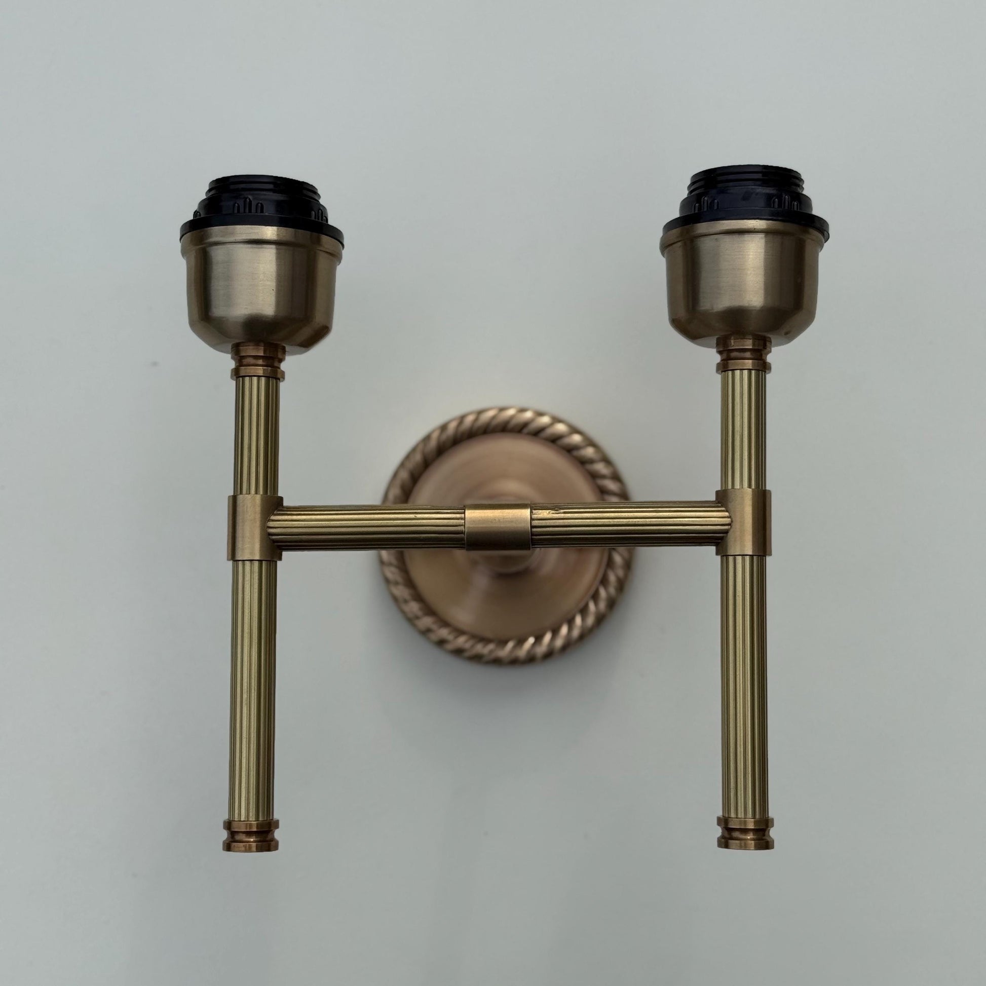 Felbrigg ~ Double Antique Brass Wall Sconce Industrial Vintage Light