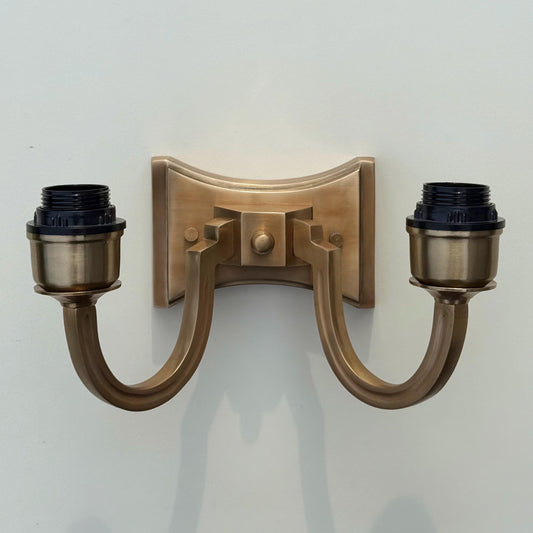 Double Antique Brass Wall Sconce Industrial Vintage Light