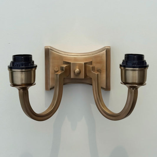 Double Antique Brass Wall Sconce Industrial Vintage Light *Factory Second*