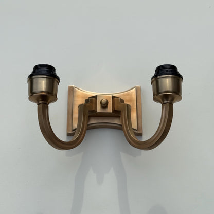 Double Antique Brass Wall Sconce Industrial Vintage Light *Factory Second*