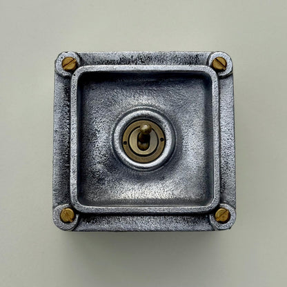 XL Single Gang Solid Cast Metal Conduit Light Switch Industrial 2 Way - BS EN Approved Vintage Crabtree 1950’s Style