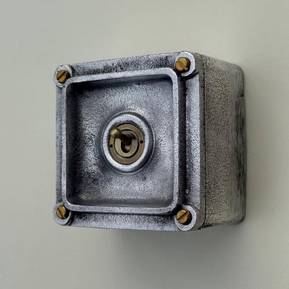 XL Single Gang Solid Cast Metal Conduit Light Switch Industrial 2 Way - BS EN Approved Vintage Crabtree 1950’s Style