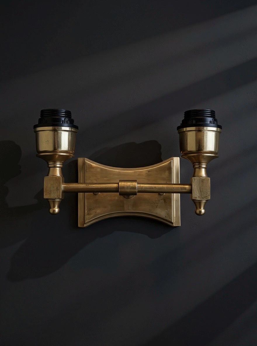 Double Antique Brass Wall Sconce Industrial Vintage Light | Dining Room | Kitchen Table