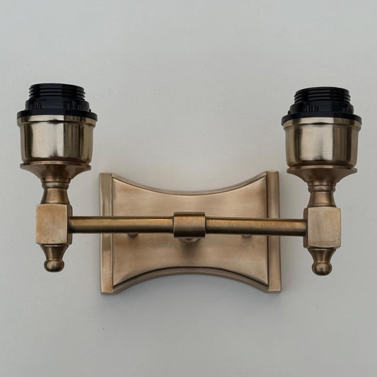 Double Antique Brass Wall Sconce Industrial Vintage Light | Dining Room | Kitchen Table