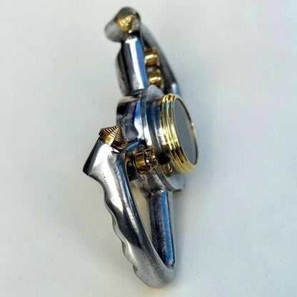 Cockpit Pilots Yoke Aviator Solid Brass Ships Clock Compass Nautical Vintage Industrial Pilot Decor