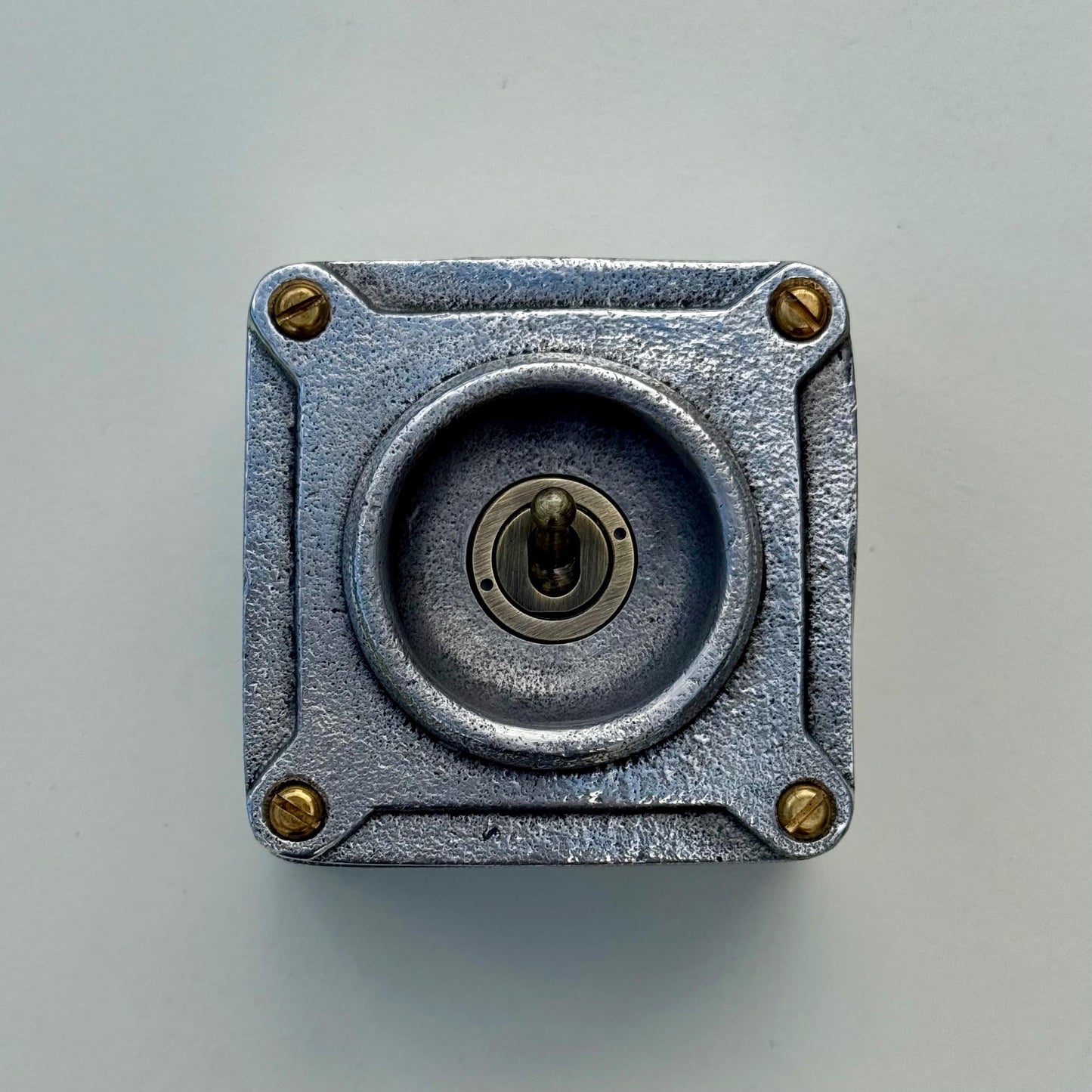 Single Gang Solid Cast Metal Conduit Light Switch Industrial 2 Way - BS EN Approved Vintage Crabtree 1950’s Style