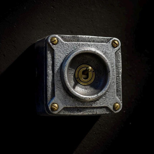 Single Gang Solid Cast Metal Conduit Light Switch Industrial 2 Way - BS EN Approved Vintage Crabtree 1950’s Style