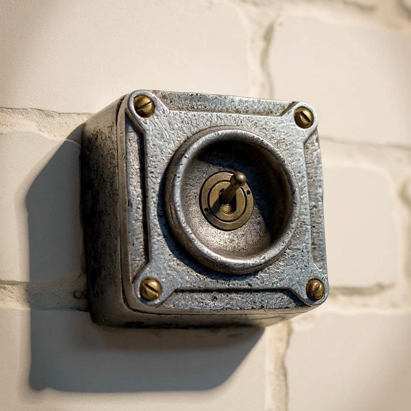 Single Gang Solid Cast Metal Conduit Light Switch Industrial 2 Way - BS EN Approved Vintage Crabtree 1950’s Style