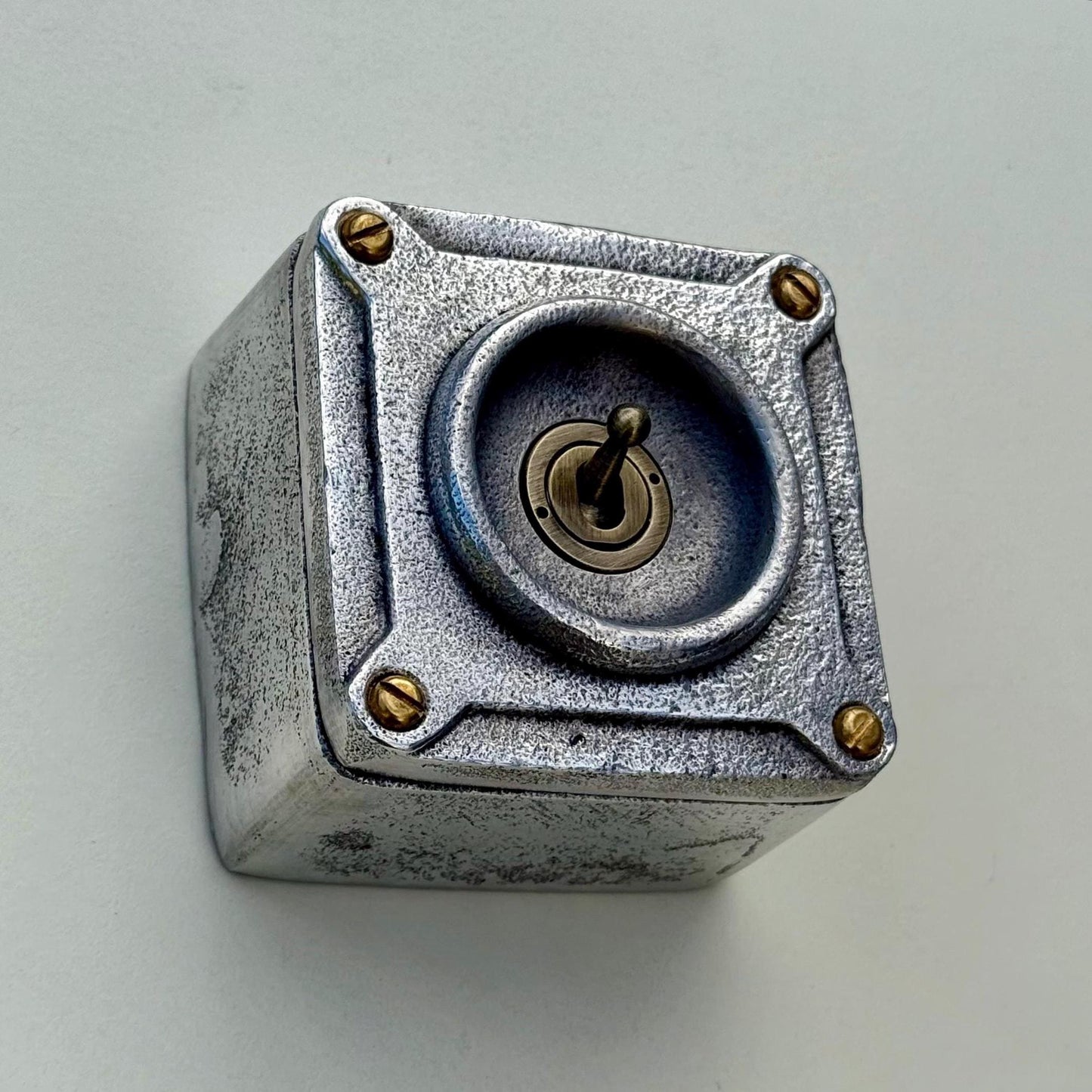 Single Gang Solid Cast Metal Conduit Light Switch Industrial 2 Way - BS EN Approved Vintage Crabtree 1950’s Style