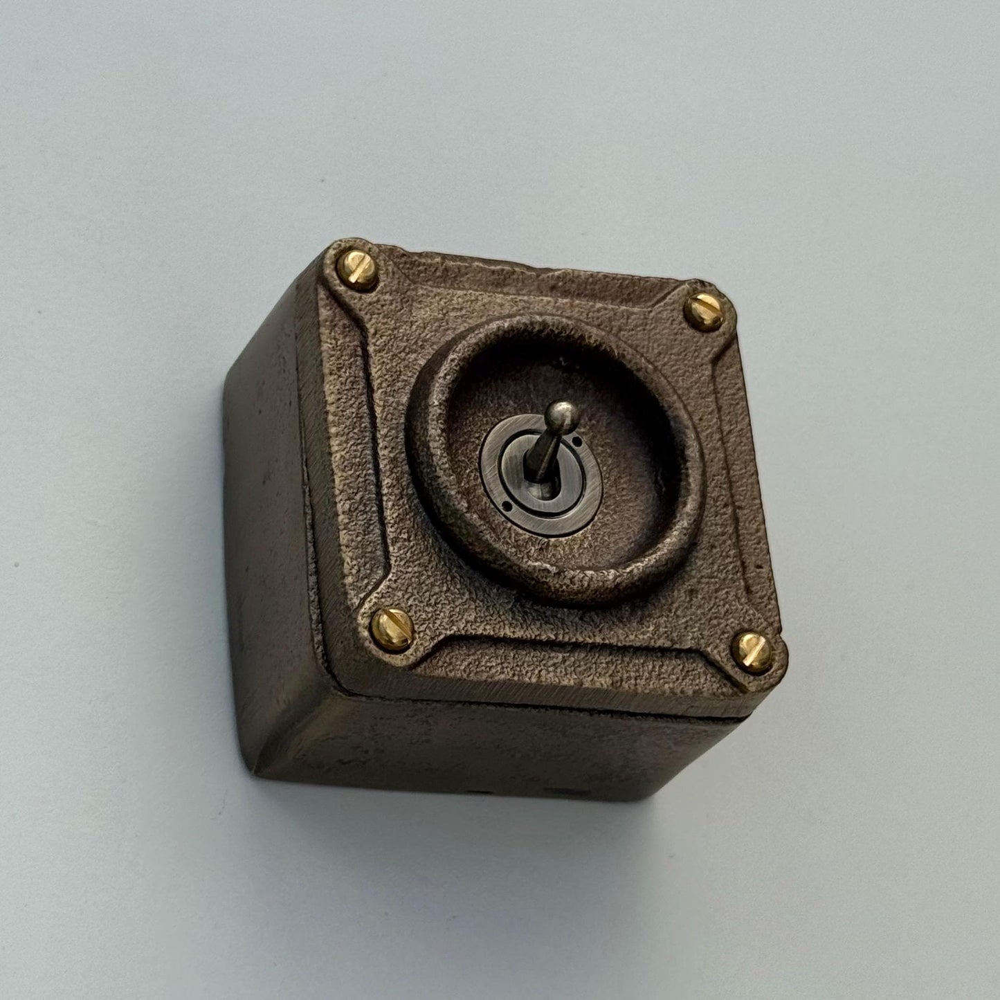 Single Gang Bronze Solid Cast Metal Conduit Light Switch Industrial 2 Way - BS EN Approved Vintage Crabtree 1950’s Style