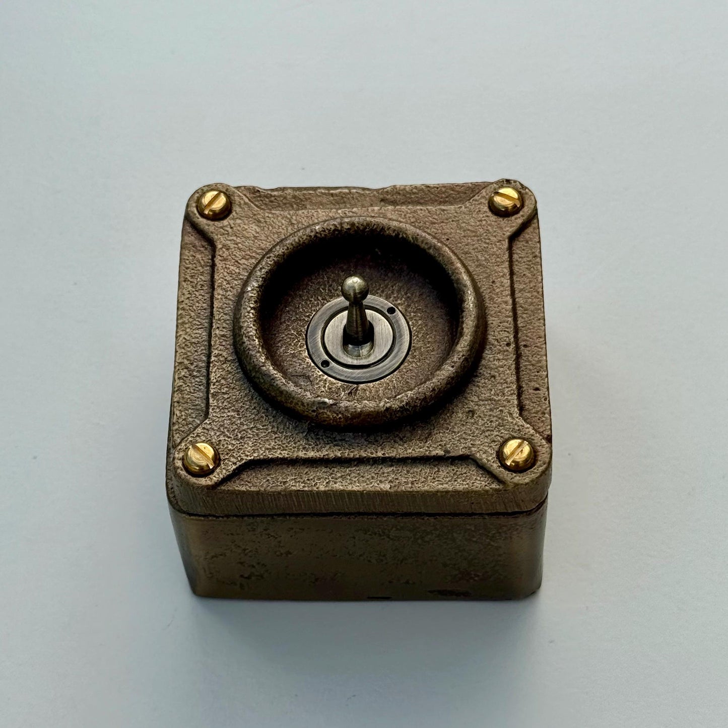Single Gang Bronze Solid Cast Metal Conduit Light Switch Industrial 2 Way - BS EN Approved Vintage Crabtree 1950’s Style