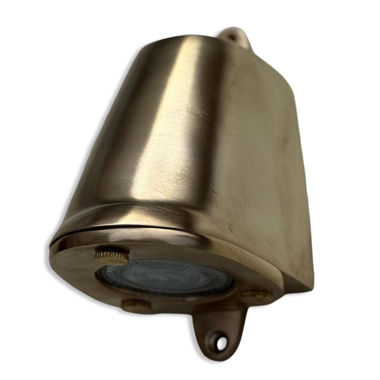 Holt ~ Solid Raw Brass Mast Down Wall Light Outdoor & Bathroom LED Solid Brass | 5 Inch