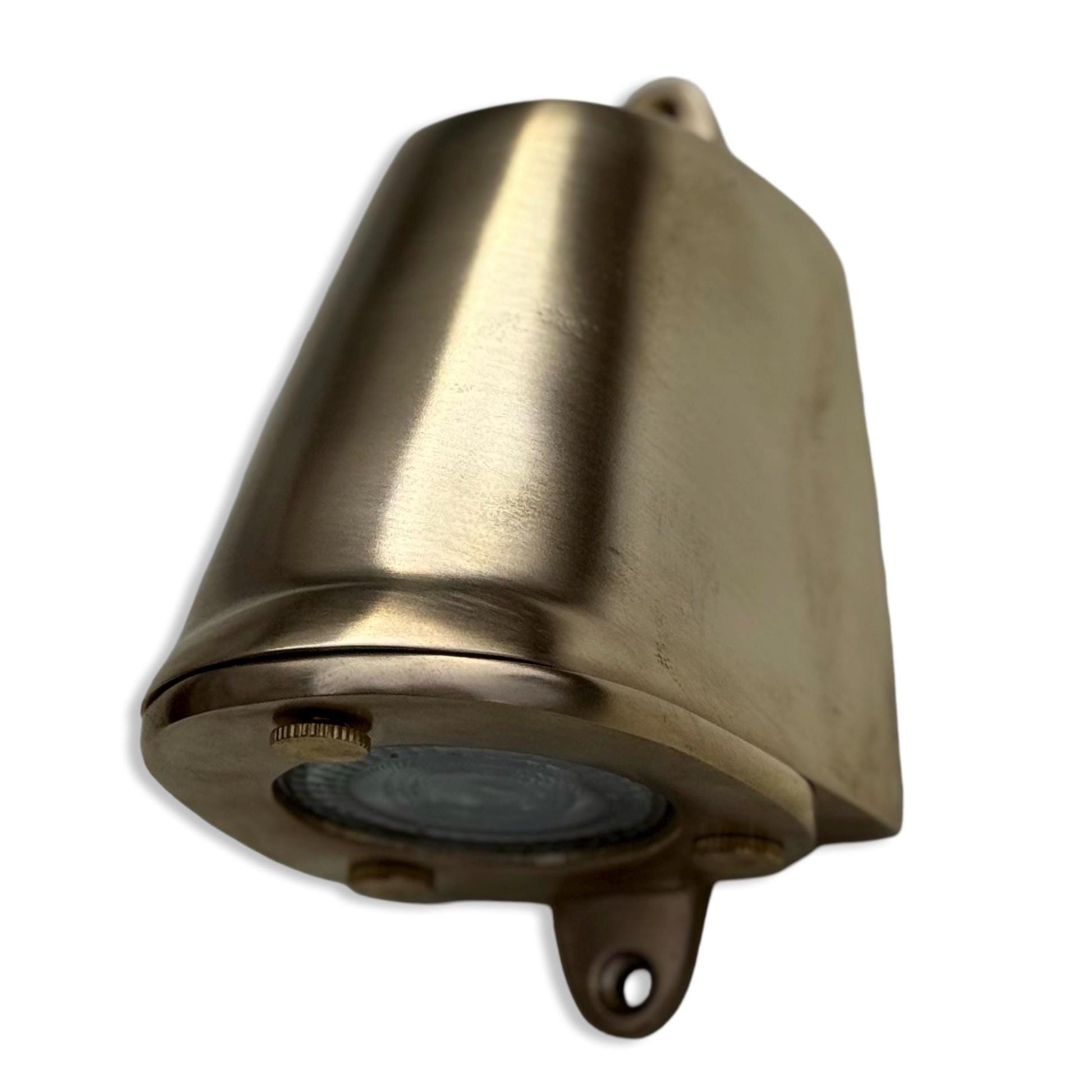 Holt ~ Solid Raw Brass Mast Down Wall Light Outdoor & Bathroom LED Solid Brass | 5 Inch