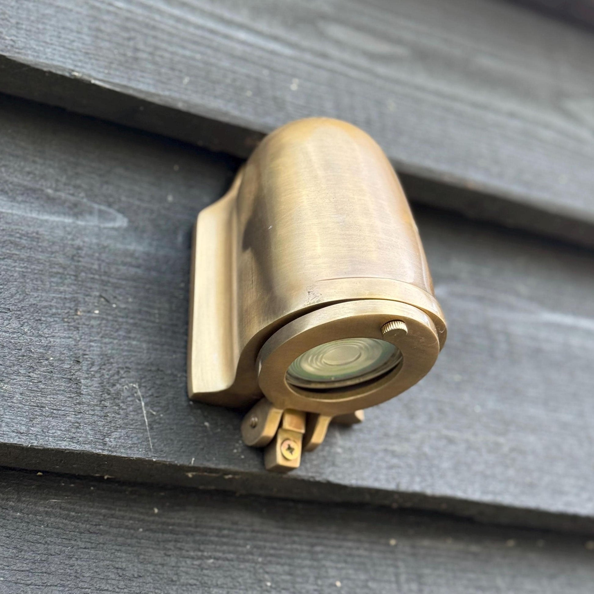 Holt ~ Outdoor & Bathroom Bronze Solid Antique Brass Mast Down Light LED