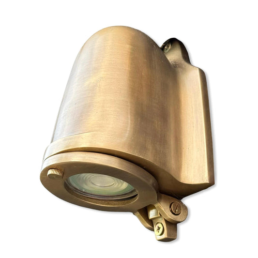 Holt ~ Outdoor & Bathroom Bronze Solid Antique Brass Mast Down Light LED