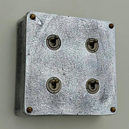 4 Gang 2 Way Solid Cast Metal Conduit Light Switch Industrial - Vintage Crabtree Style