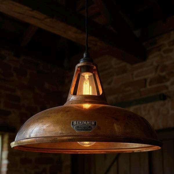 Cawston XL - Antique Copper Lampshade Pendant Set Light - 14 Inch