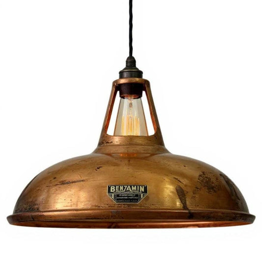 Cawston XL - Antique Copper Lampshade Pendant Set Light - 14 Inch