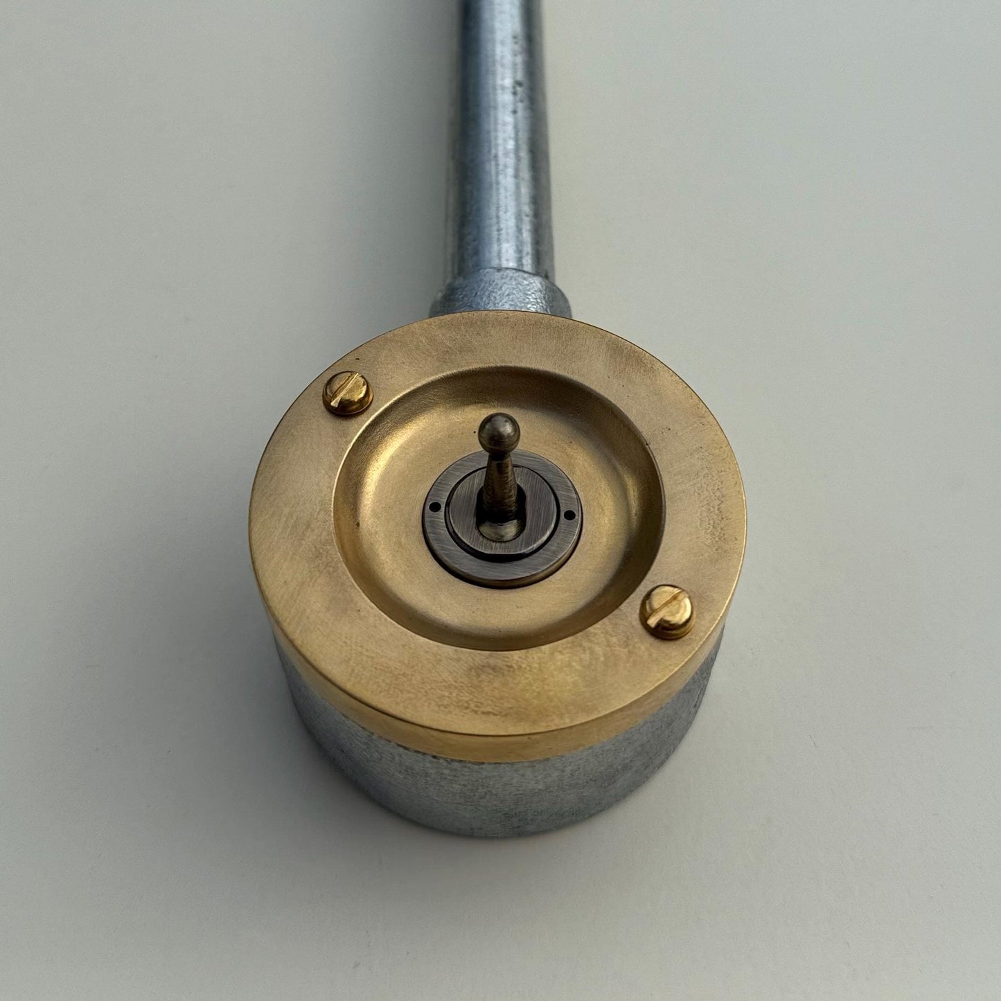 Single Gang Solid Raw Brass Cast Conduit Metal Light Switch Industrial 2 Way - Vintage Crabtree Style