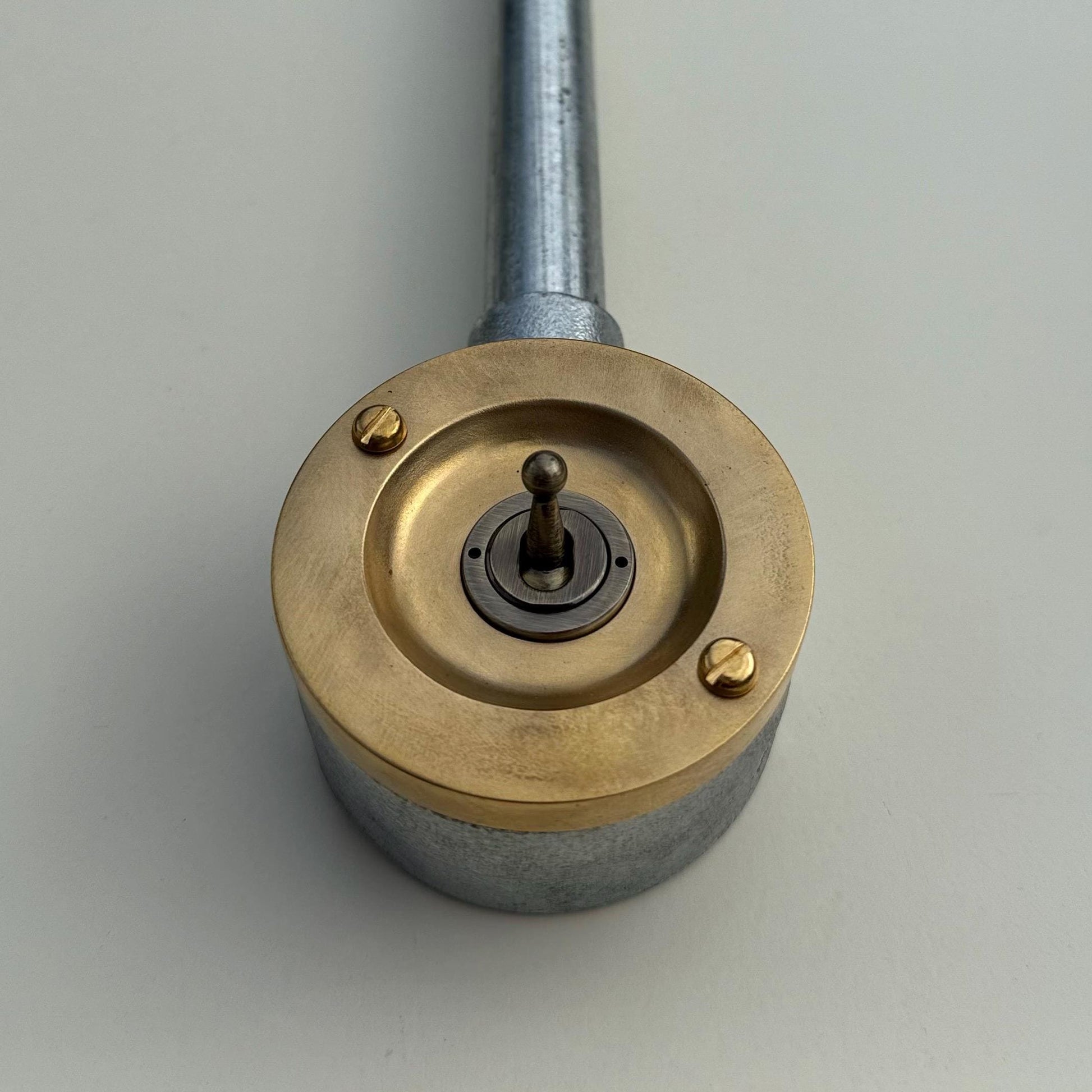 Single Gang Solid Raw Brass Cast Conduit Metal Light Switch Industrial 2 Way - Vintage Crabtree Style