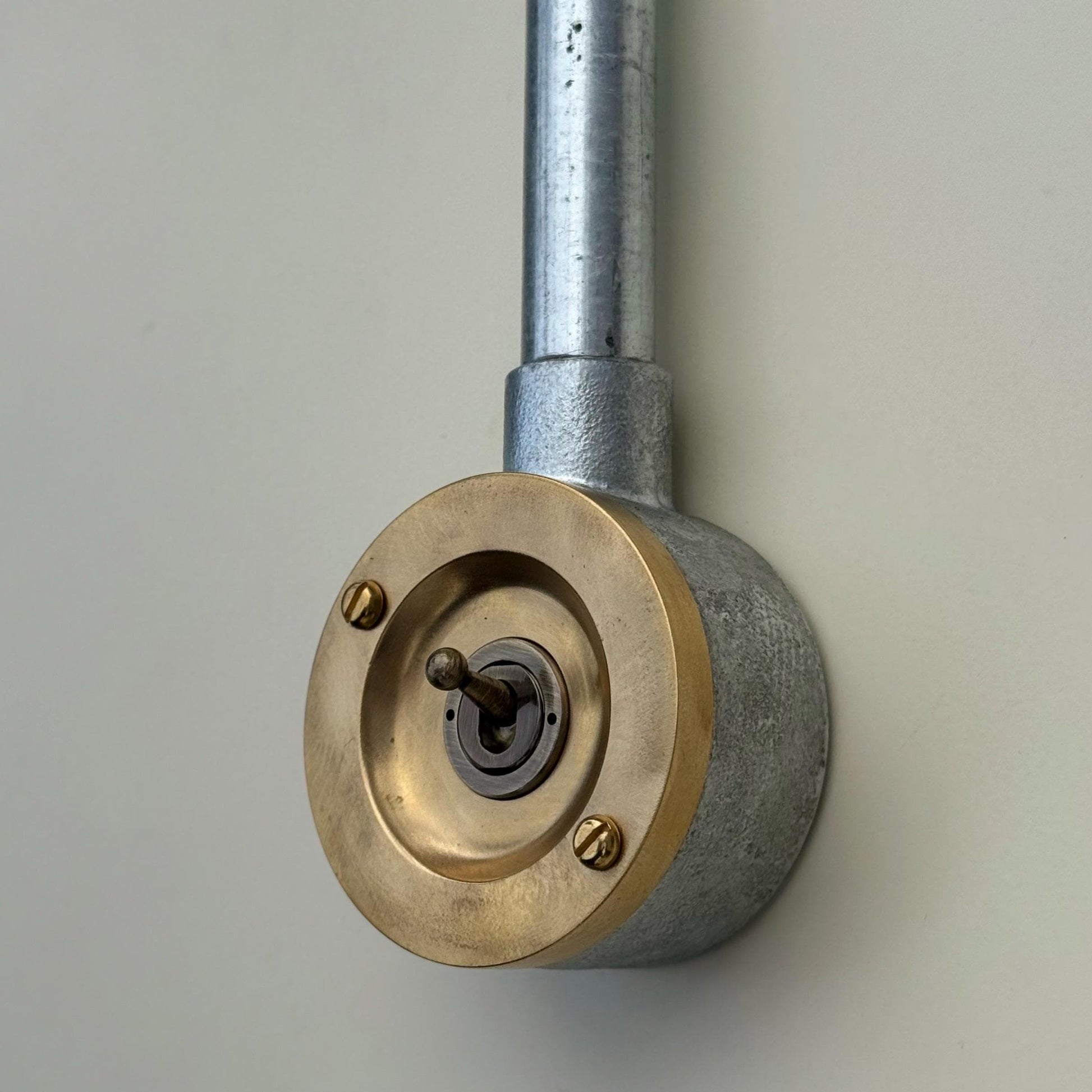 Single Gang Solid Raw Brass Cast Conduit Metal Light Switch Industrial 2 Way - Vintage Crabtree Style