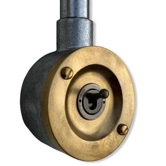 Single Gang Solid Raw Brass Cast Conduit Metal Light Switch Industrial 2 Way - Vintage Crabtree Style