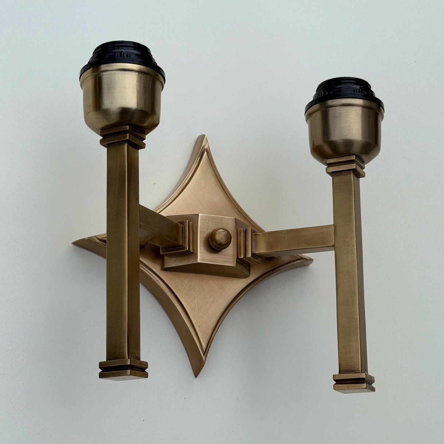 Double Antique Brass Wall Sconce Industrial Vintage Light | Dining Room