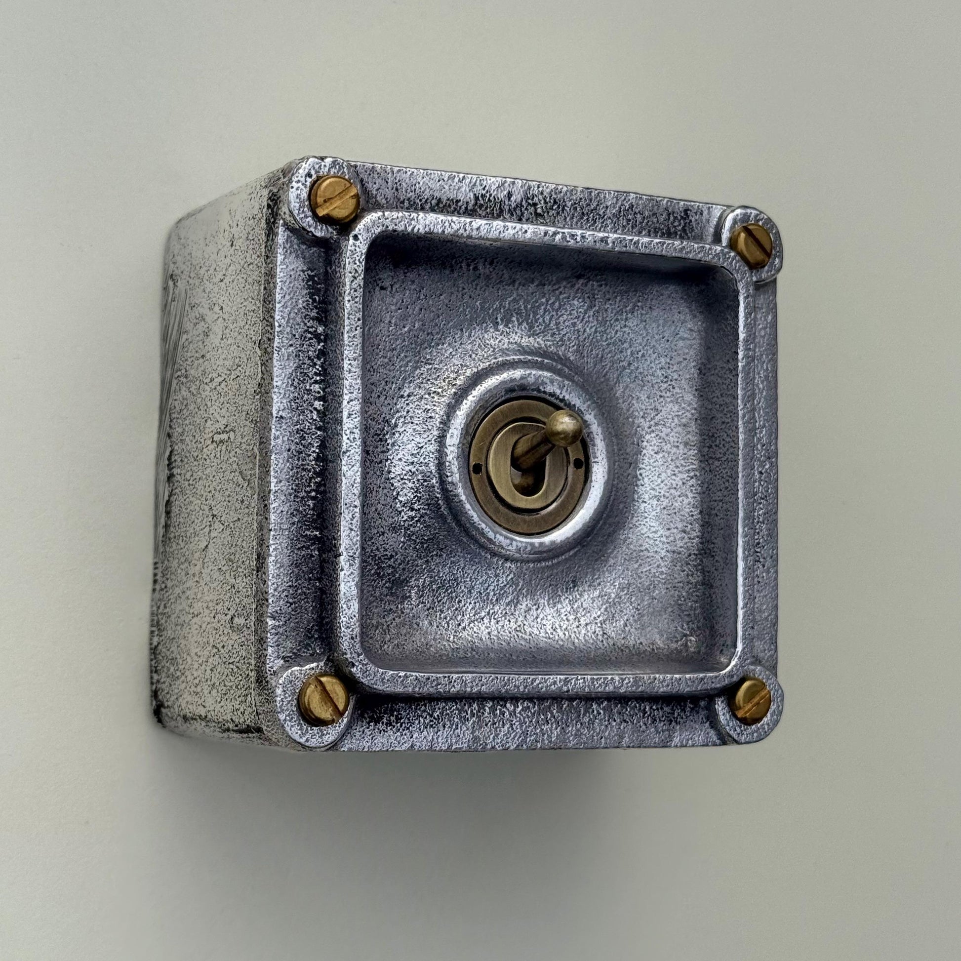 XL Single Gang Solid Cast Metal Conduit Light Switch Industrial 2 Way - BS EN Approved Vintage Crabtree 1950’s Style