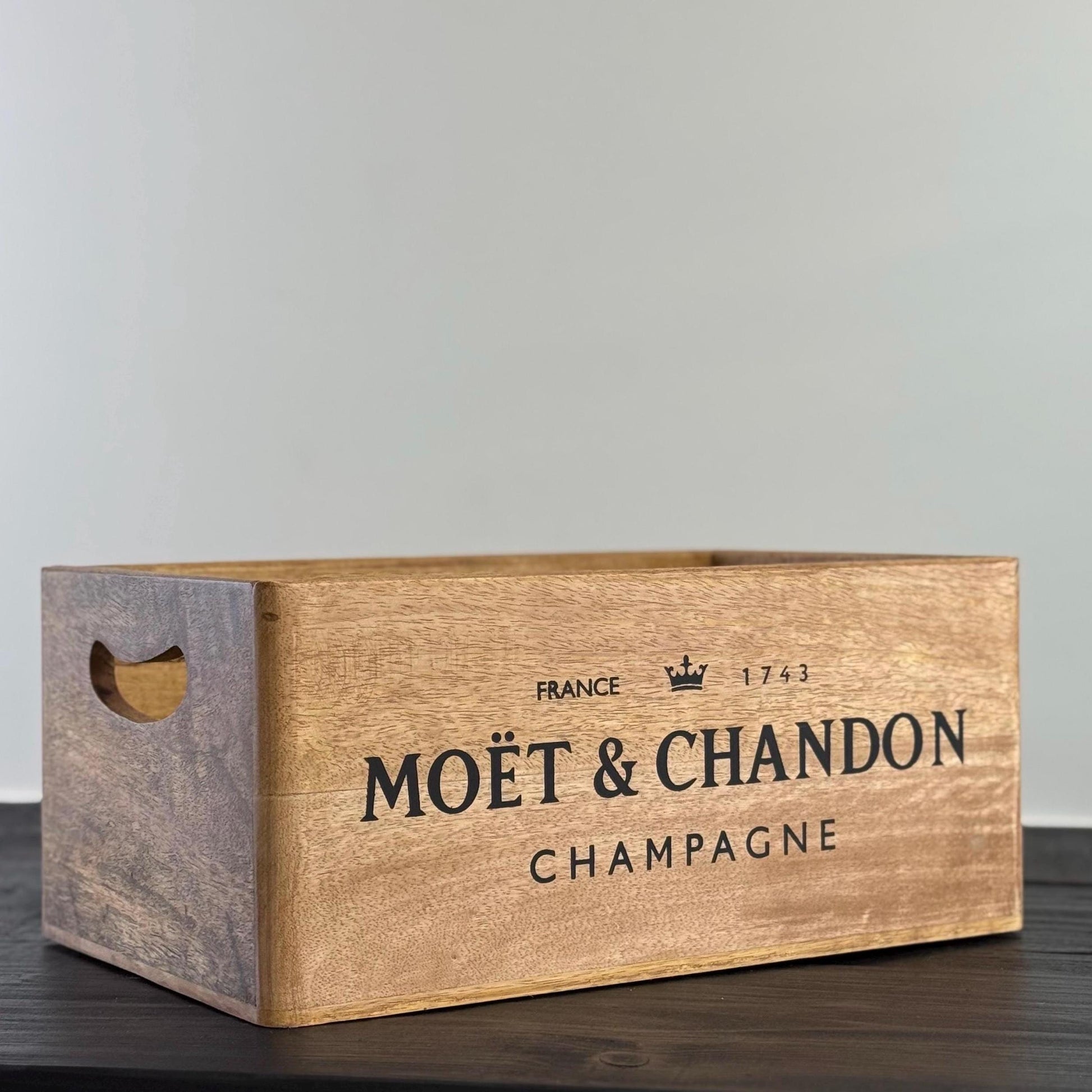 Storage Wooden Boxes Moët & Chandon Champagne Crates Natural Finish