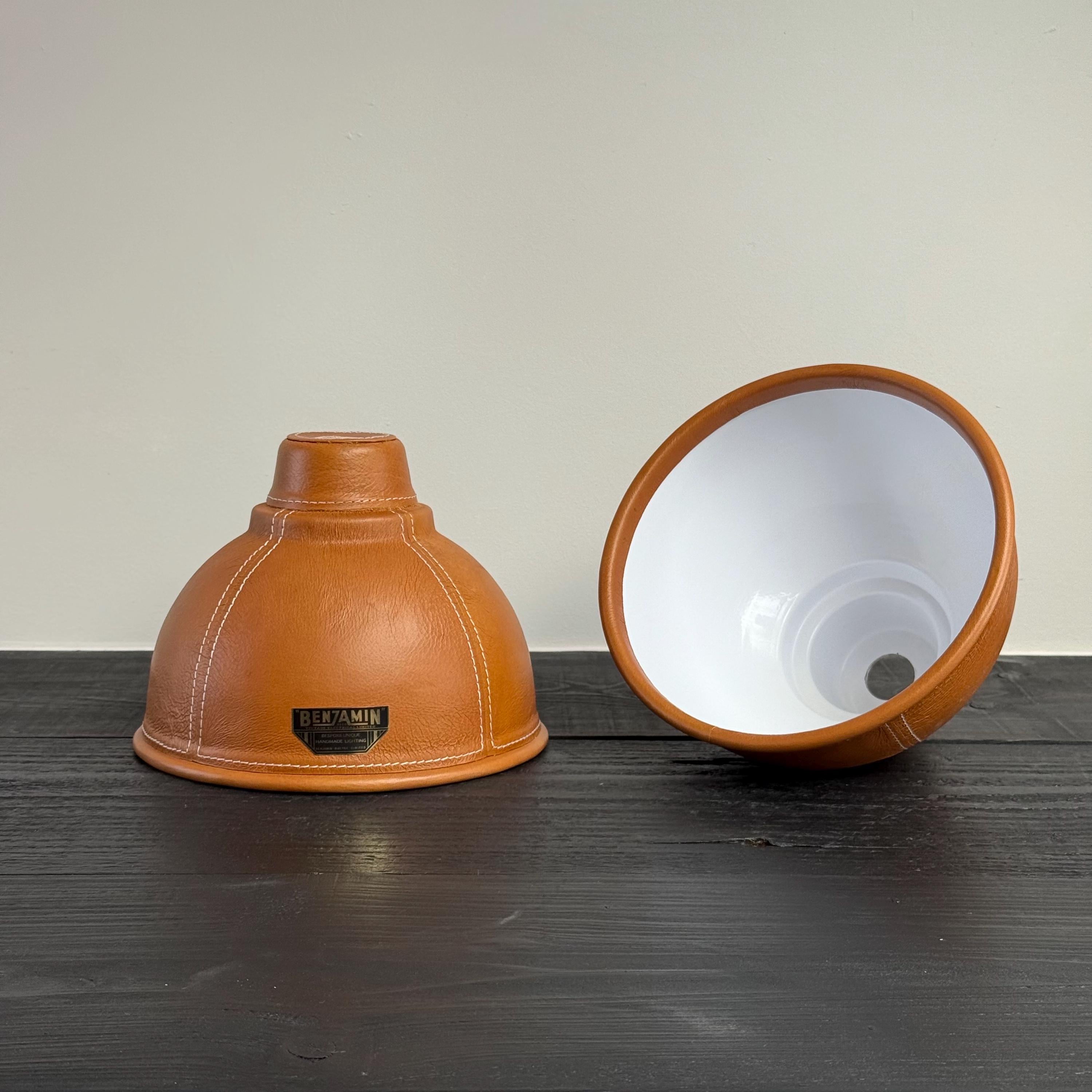 Trimingham ~ Real Genuine Leather Hand Stitched Solid Lampshade