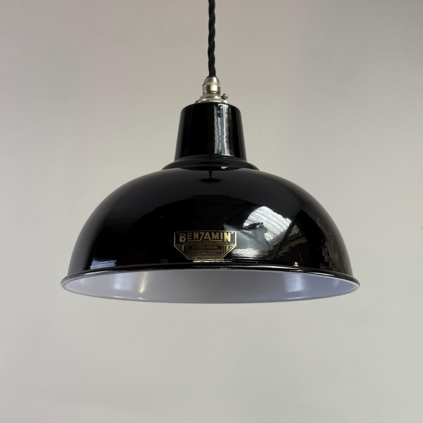 Salthouse ~ Midnight Black Dome Lampshade Pendant Set Light ~ 10 Inch