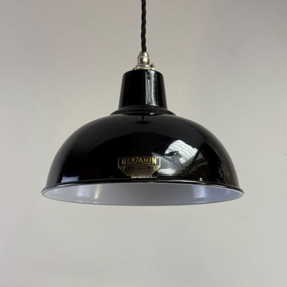 Salthouse ~ Midnight Black Dome Lampshade Pendant Set Light ~ 10 Inch