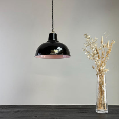 Salthouse ~ Midnight Black Dome Lampshade Pendant Set Light ~ 10 Inch