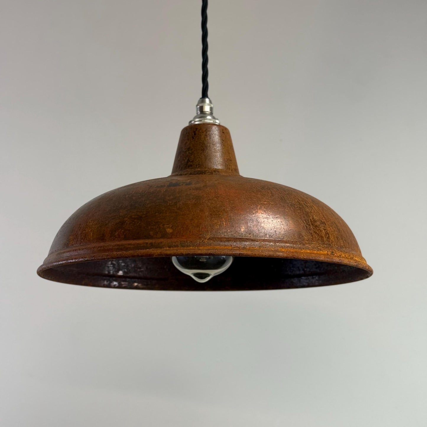 Sedgeford ~ Rusted Industrial Shade Pendant Set Light
