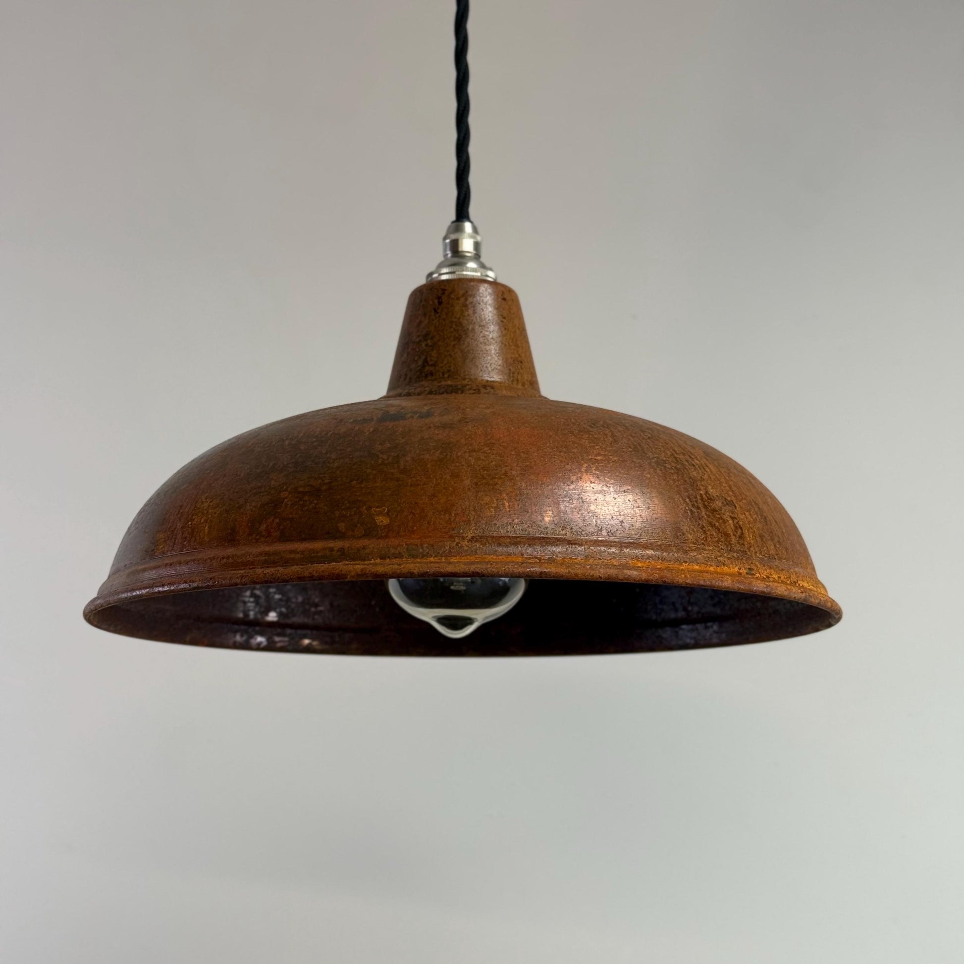 Sedgeford ~ Rusted Industrial Shade Pendant Set Light