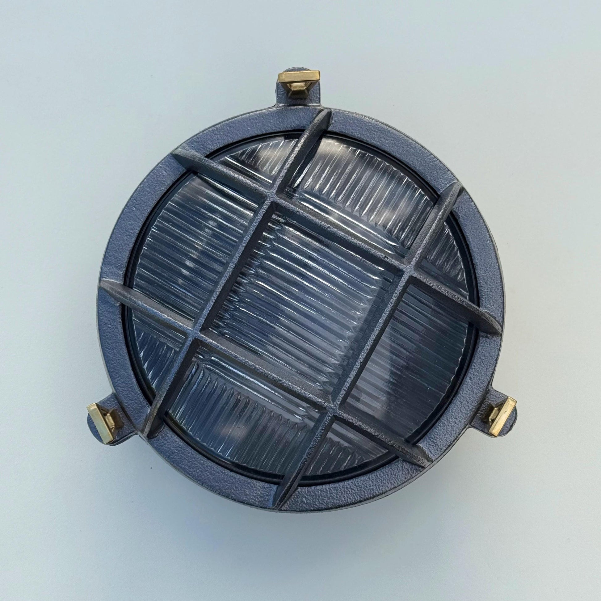 Wroxham ~ Bulkhead Light ~ Cast Pewter Caged Industrial Wall or Ceiling Fixture