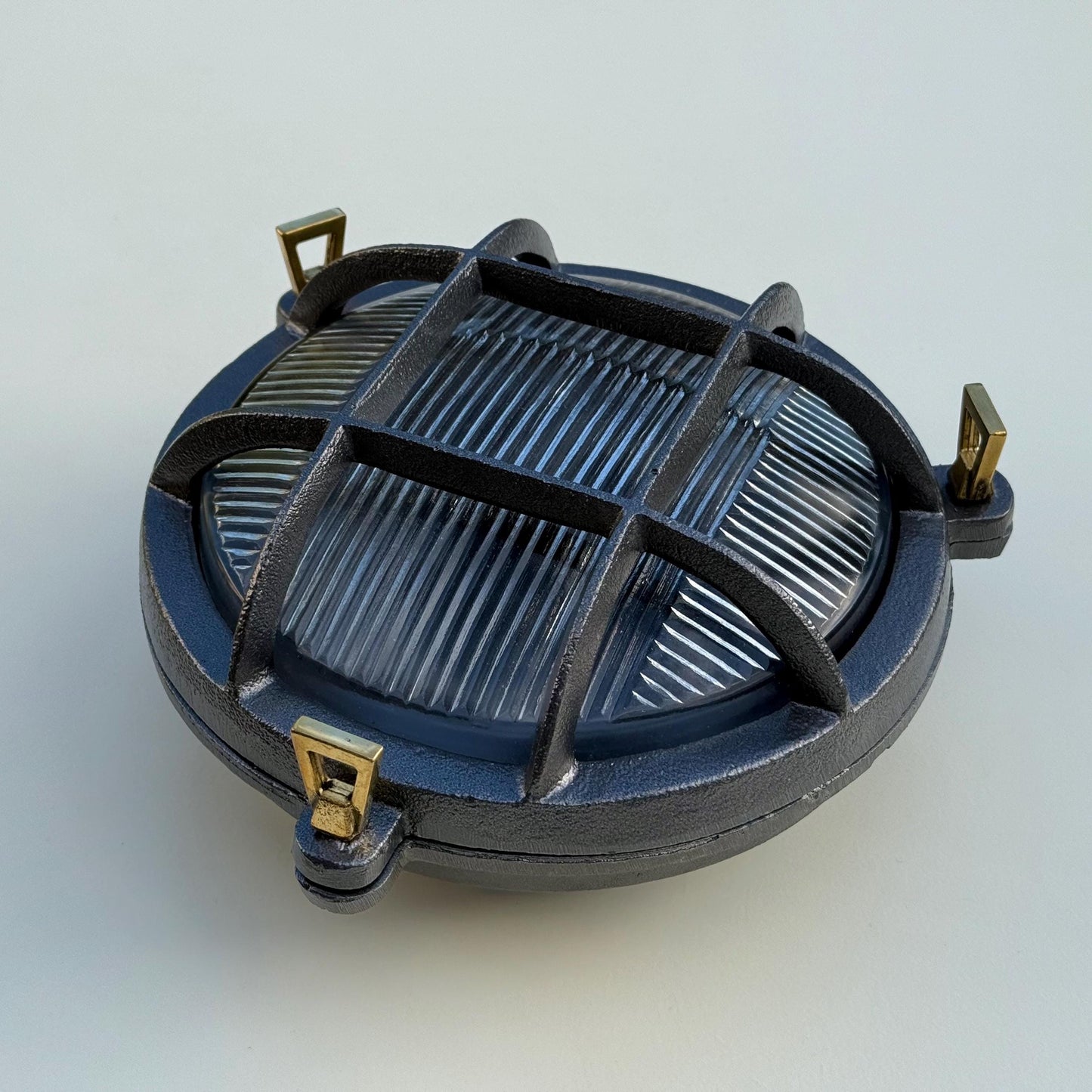 Wroxham ~ Bulkhead Light ~ Cast Pewter Caged Industrial Wall or Ceiling Fixture