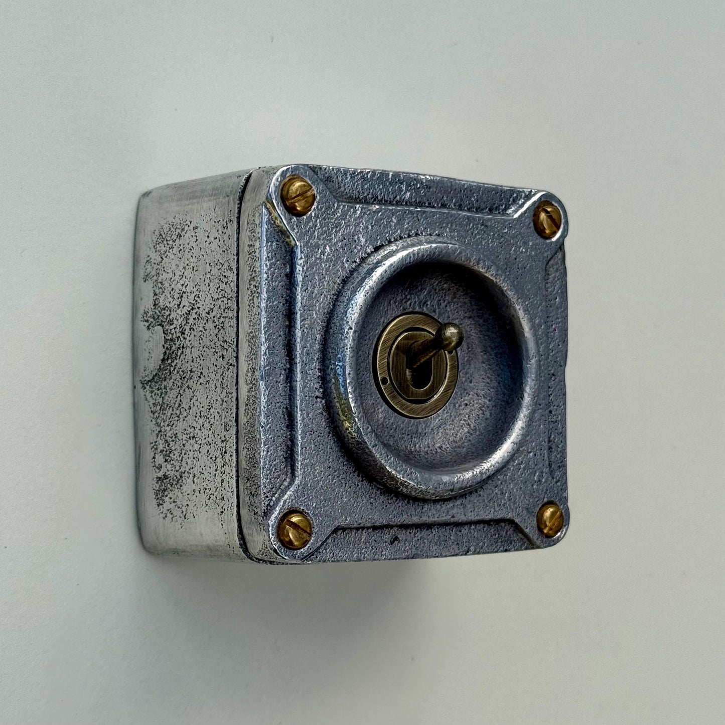 Single Gang Solid Cast Metal Conduit Light Switch Industrial 2 Way - BS EN Approved Vintage Crabtree 1950’s Style