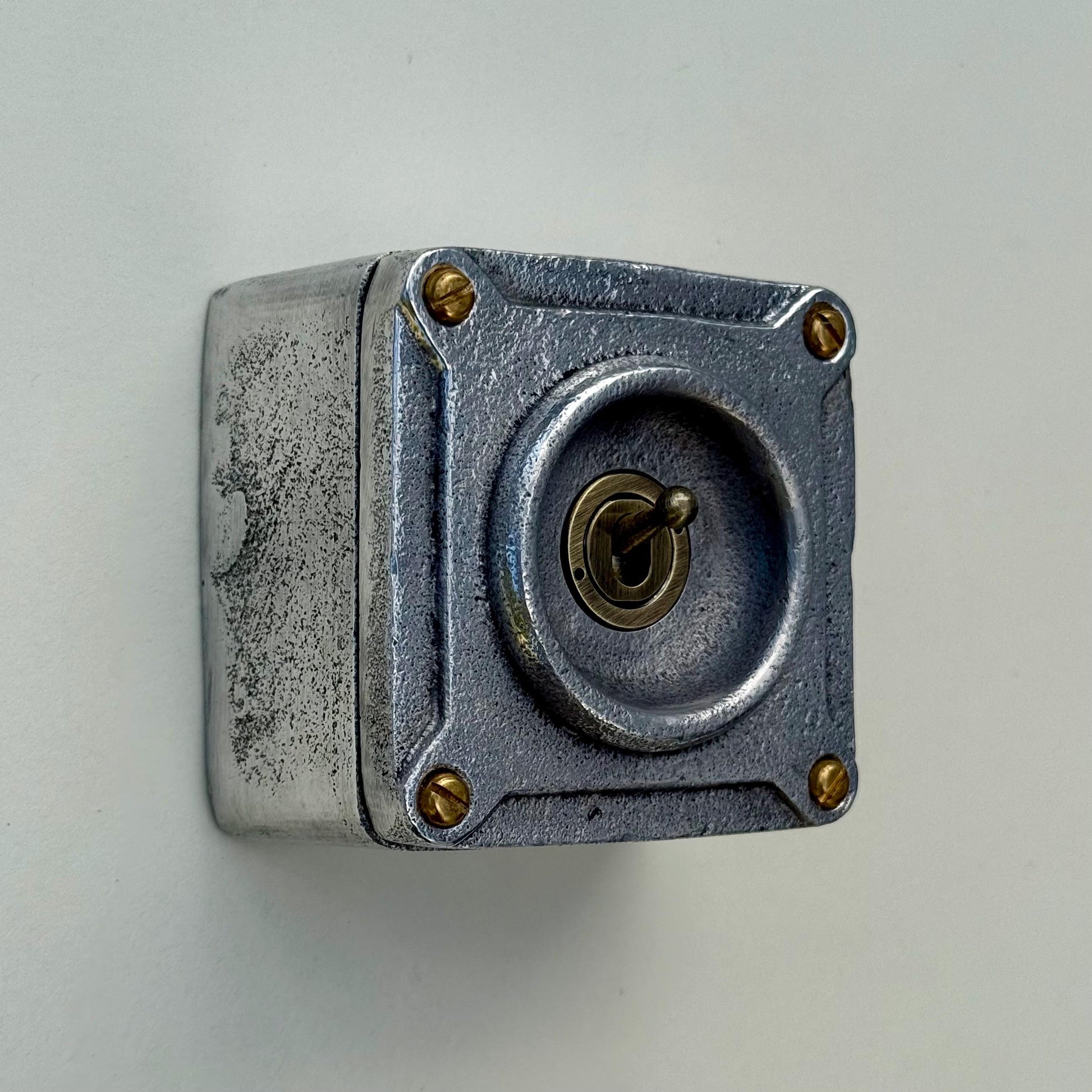 Single Gang Solid Cast Metal Conduit Light Switch Industrial 2 Way - BS EN Approved Vintage Crabtree 1950’s Style