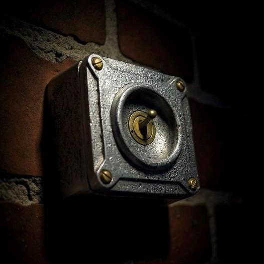 Single Gang Solid Cast Metal Conduit Light Switch Industrial 2 Way - BS EN Approved Vintage Crabtree 1950’s Style