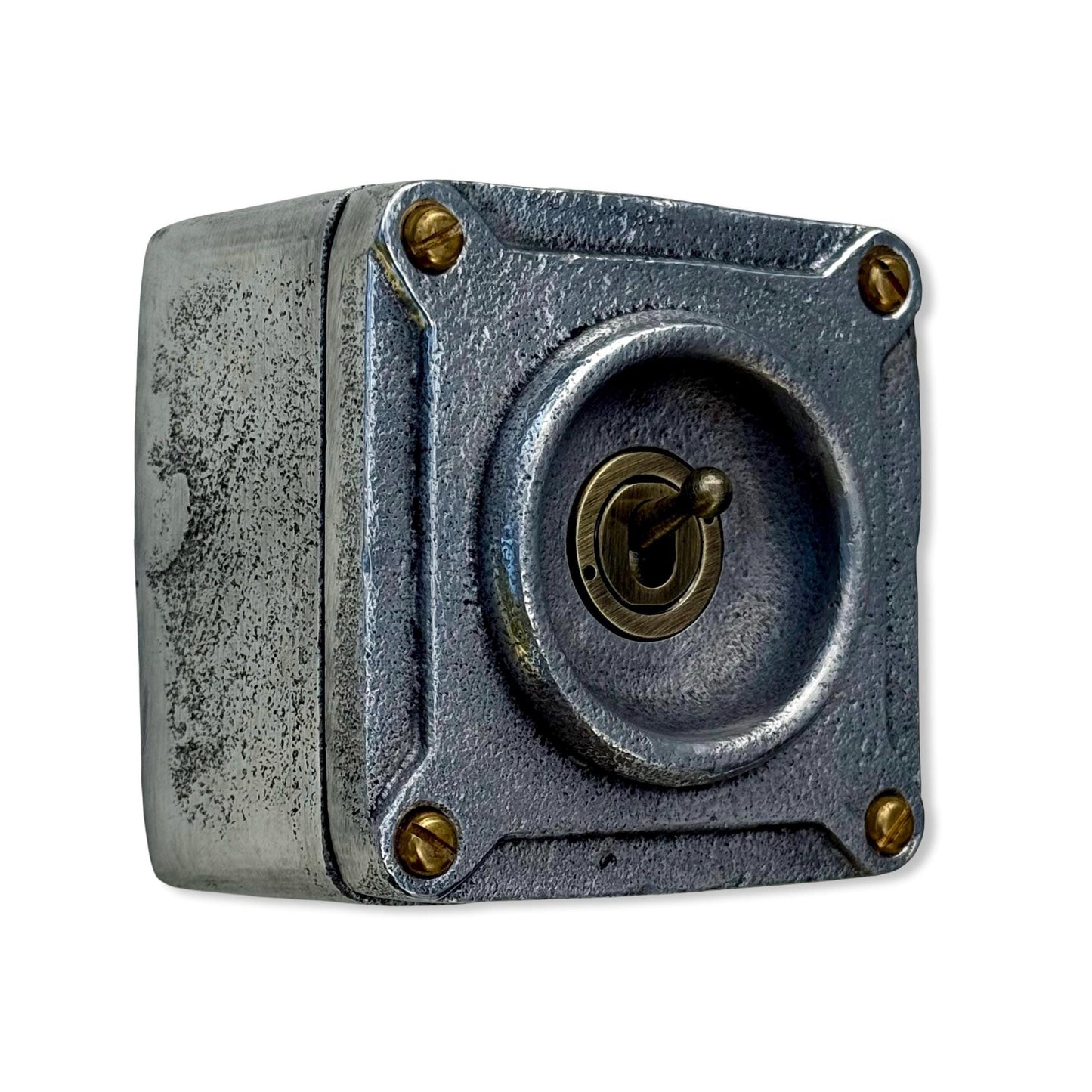 Single Gang Solid Cast Metal Conduit Light Switch Industrial 2 Way - BS EN Approved Vintage Crabtree 1950’s Style
