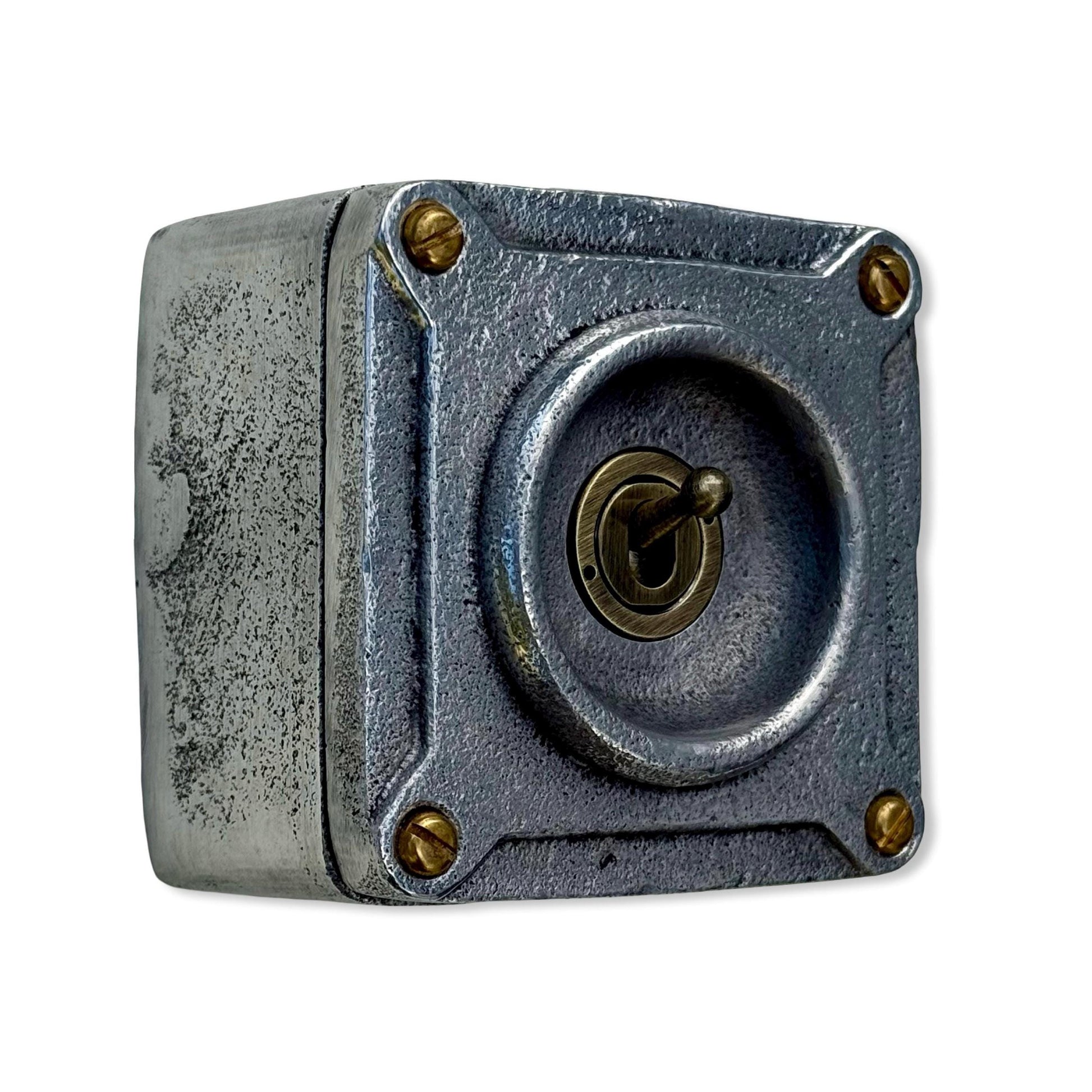 Single Gang Solid Cast Metal Conduit Light Switch Industrial 2 Way - BS EN Approved Vintage Crabtree 1950’s Style