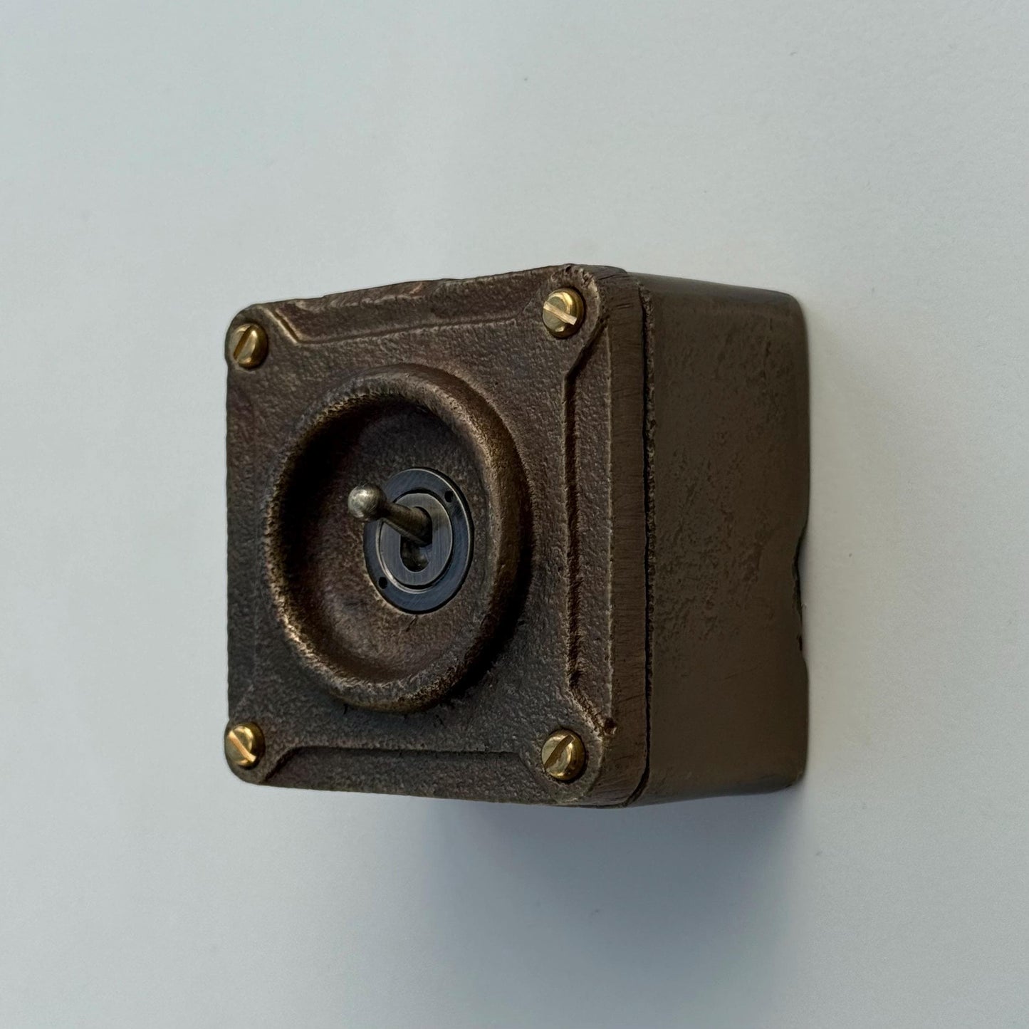 Single Gang Bronze Solid Cast Metal Conduit Light Switch Industrial 2 Way - BS EN Approved Vintage Crabtree 1950’s Style