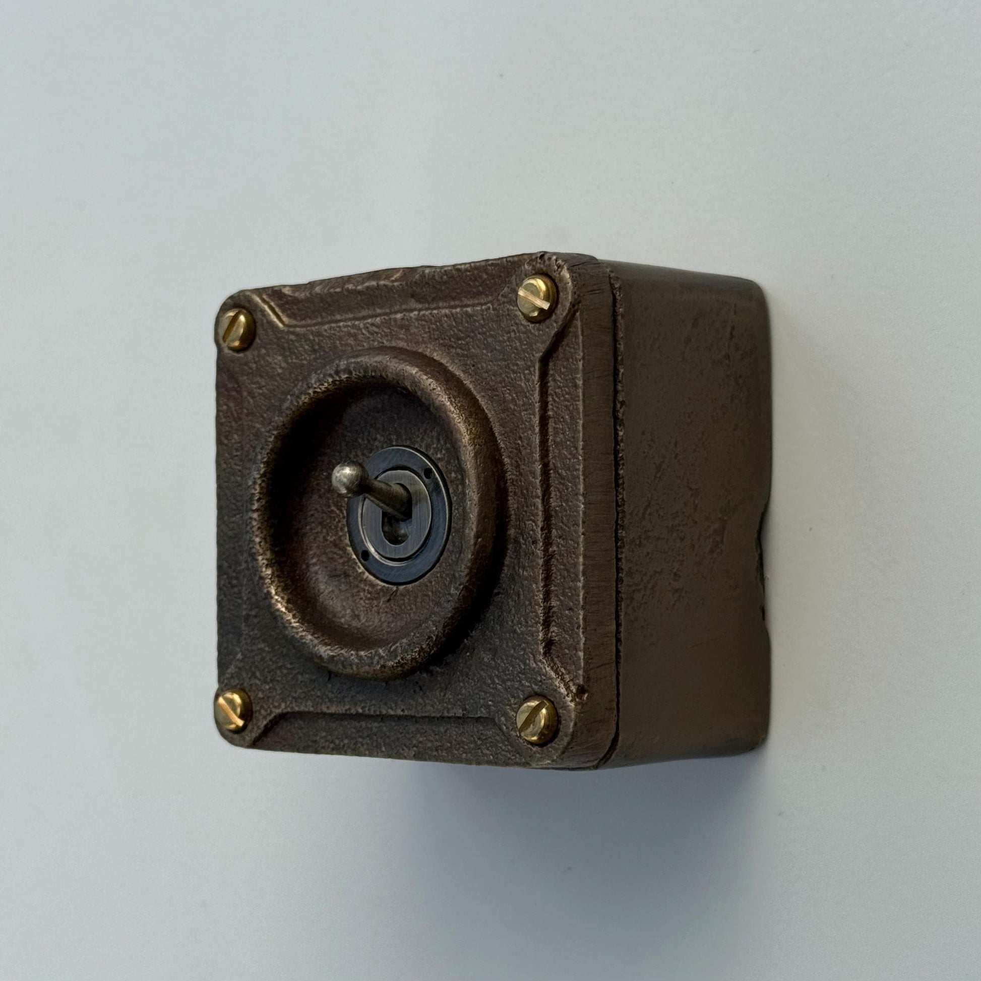 Single Gang Bronze Solid Cast Metal Conduit Light Switch Industrial 2 Way - BS EN Approved Vintage Crabtree 1950’s Style